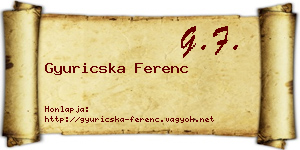 Gyuricska Ferenc névjegykártya